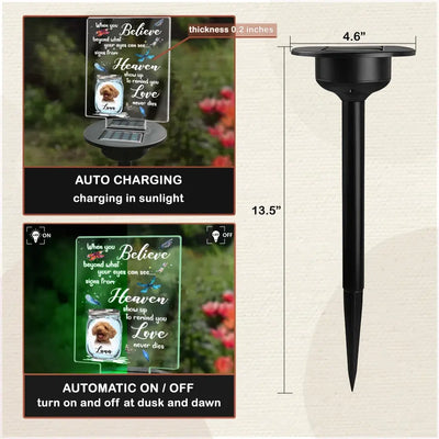 Heaven Show Up To Remind You Love Never Dies - Personalized Solar Light, Remembrance Gift For Loss Of Loved One