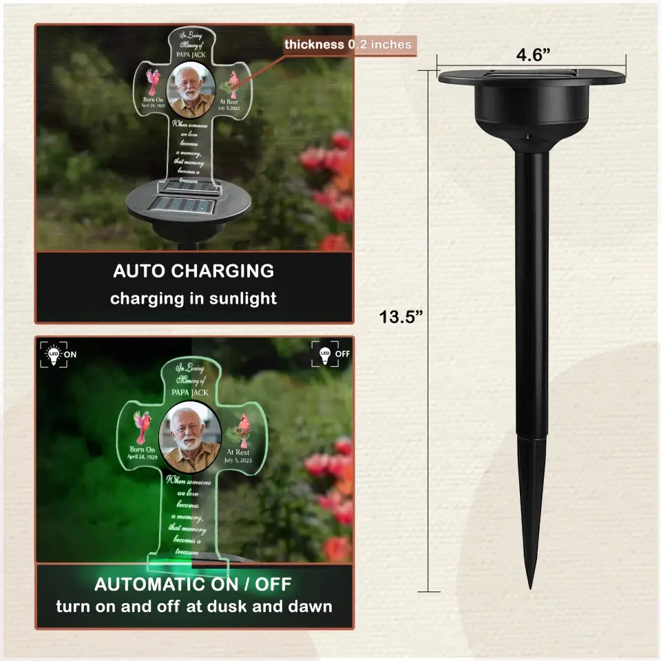 When Someone We Love Becomes A Memory - Personalized Solar Light, Remembrance Gift