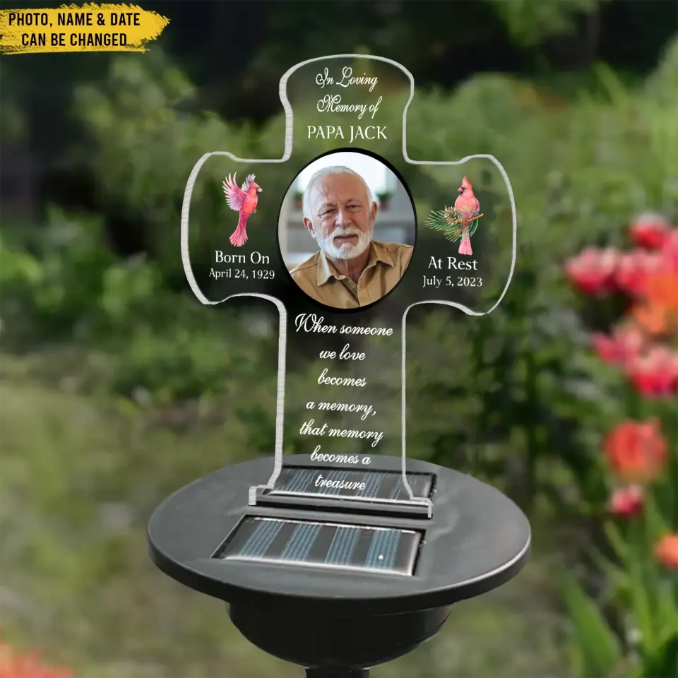 When Someone We Love Becomes A Memory - Personalized Solar Light, Remembrance Gift