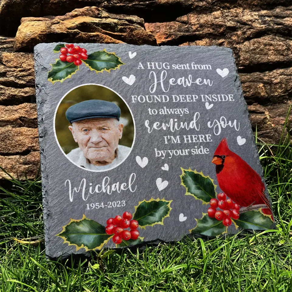 A Hug Sent From Heaven Found Deep Inside - Personalized Memorial Stone, Sympathy Gift Loss Of Loved One
