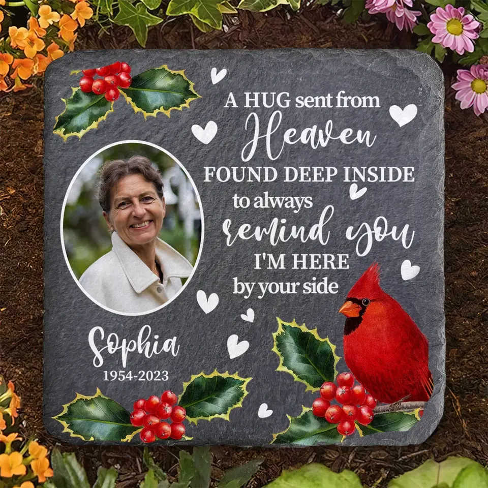 A Hug Sent From Heaven Found Deep Inside - Personalized Memorial Stone, Sympathy Gift Loss Of Loved One