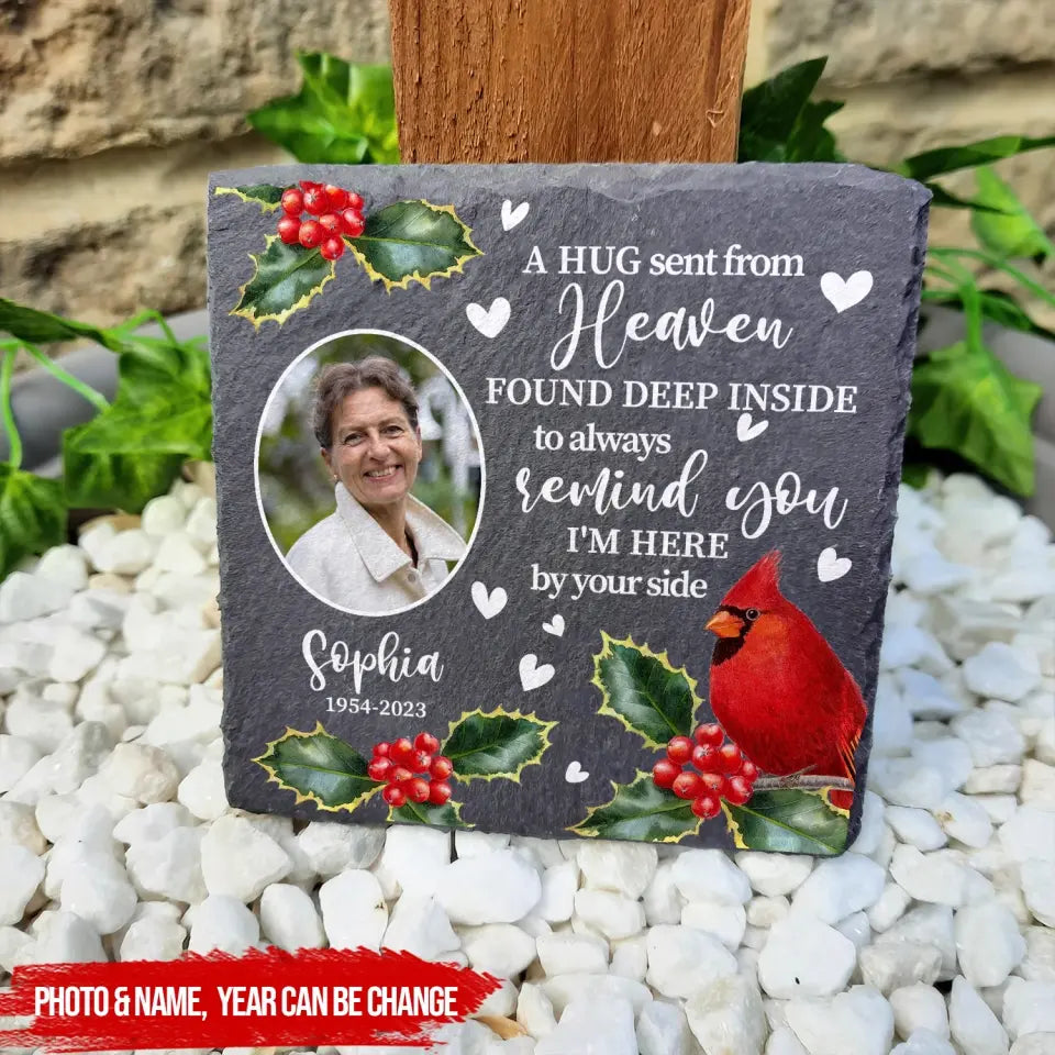 A Hug Sent From Heaven Found Deep Inside - Personalized Memorial Stone, Sympathy Gift Loss Of Loved One