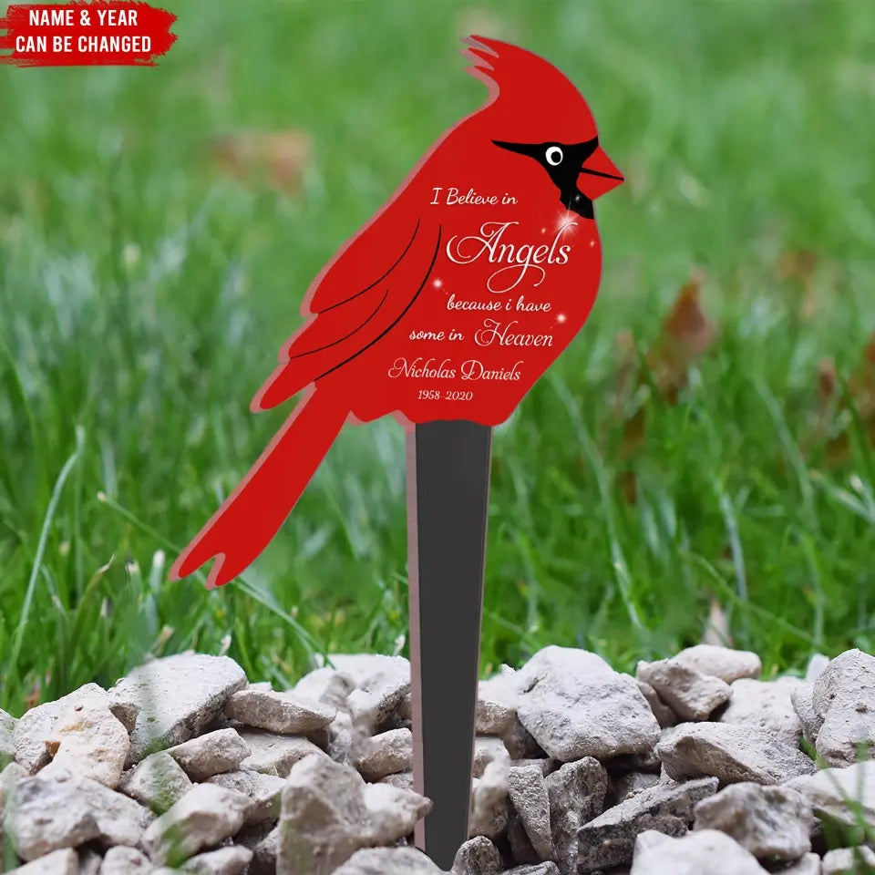 I Believe In Angels Because I Have Some In Heaven - Personalized Memorial Plaque Stake, Memorial Gift
