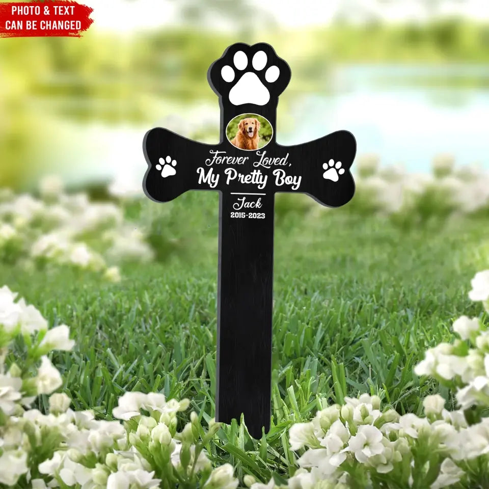 Forever Loved Our Pretty Girl/Boy - Personalized Plaque Stake, Memorial Gift, Pet Loss Gift