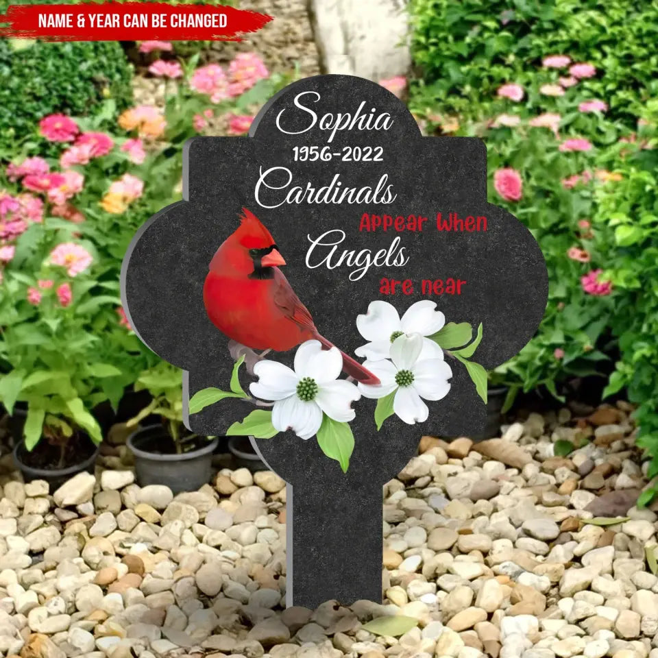 Cardinals Appear When Angels - Personalized Plaque Stake, Memorial Gift