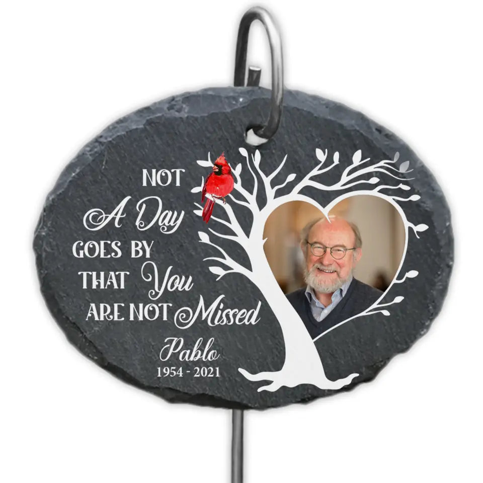 Not A Day Goes By That You Are Not Missed - Personalized Garden Slate, Sympathy Gift for Loss of Loved One - GS51
