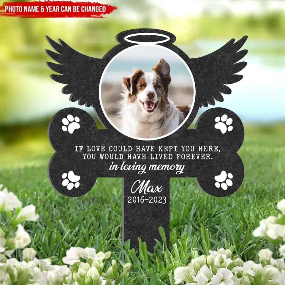 If You Alone Could Have Saved You Angel Wings - Personalized Plaque Stake, Pet Memorial Gift, Loss of Dog Sympathy Gift