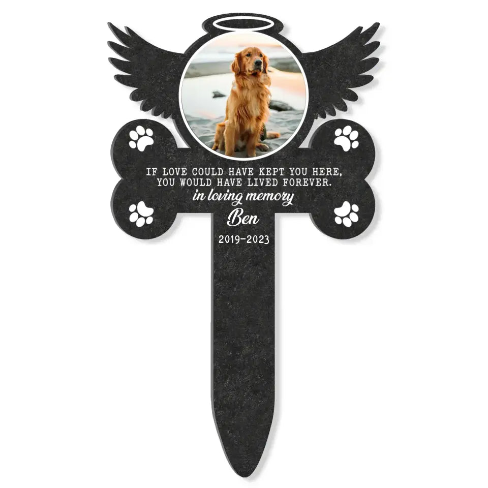 If You Alone Could Have Saved You Angel Wings - Personalized Plaque Stake, Pet Memorial Gift, Loss of Dog Sympathy Gift
