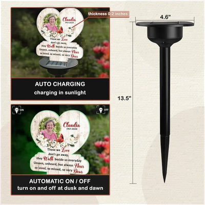 Those We Love Don't Go Away They Walk Beside Us Everyday - Personalized Solar Light, Memorial Gift