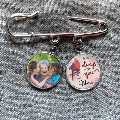 I Am Always With You - Personalized Lapel Pin, Memorial Gift