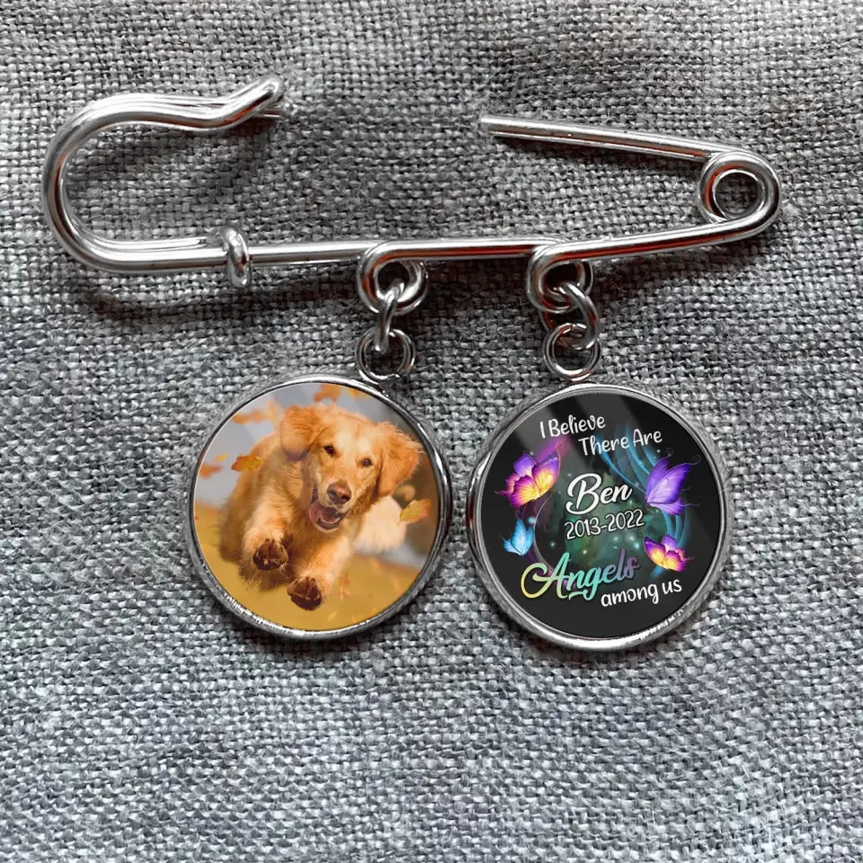 I Believe There Are Angels Among Us - Personalized Lapel Pin, Memorial Gift