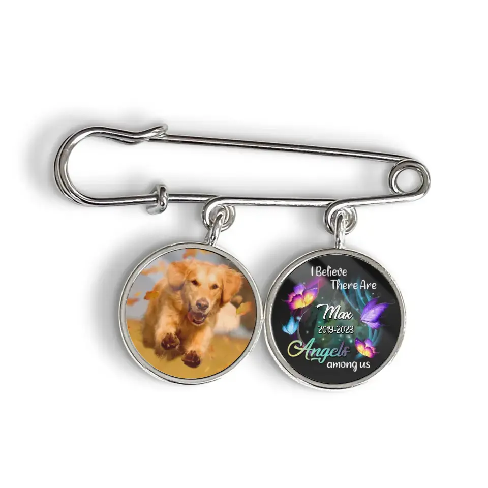 I Believe There Are Angels Among Us - Personalized Lapel Pin, Memorial Gift