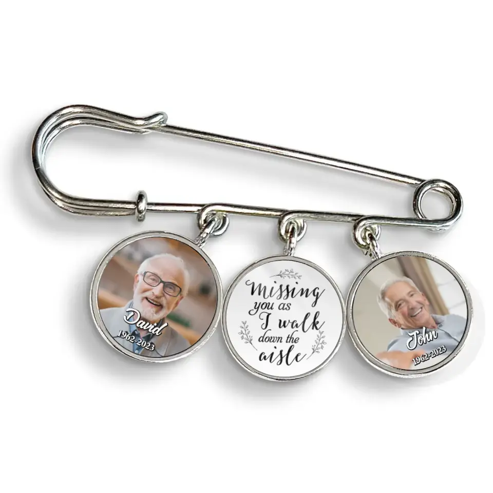 Missing You As I Walk Down The Aisle - Personalized Lapel Pin, Memorial Gift