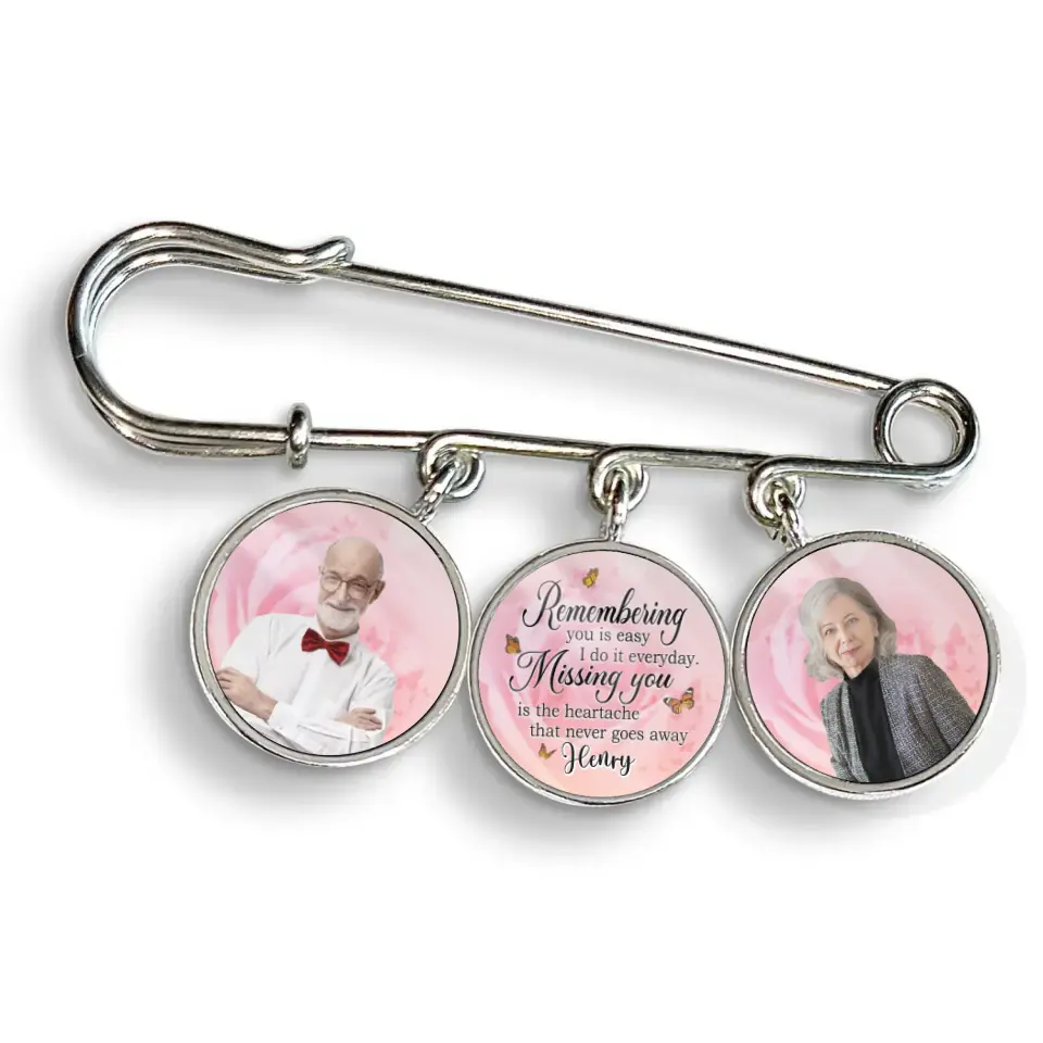 Remembering You Is Easy I Do It Everyday - Personalized Lapel pin, Memorial Gift