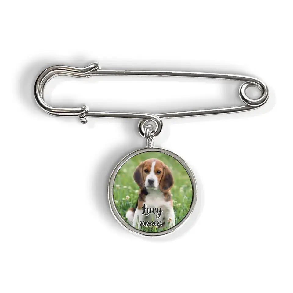 No Longer By Our Sides, Forever in Our Hearts - Personalized Lapel Pin, Gift For Dog Lover