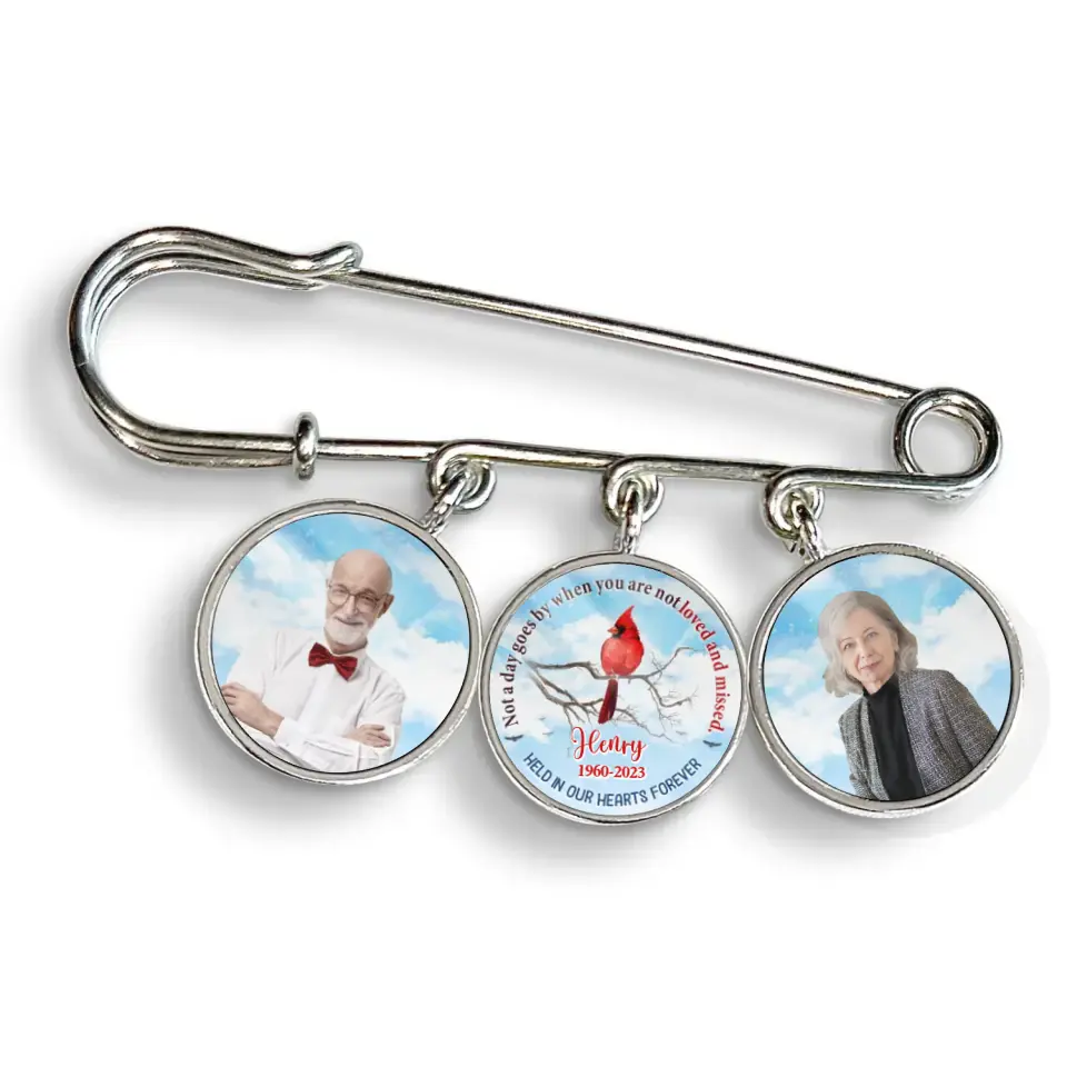 Not A Day Goes By When You Are Not Loved And Missed - Personalized Lapel Pin, Remembrance Gift