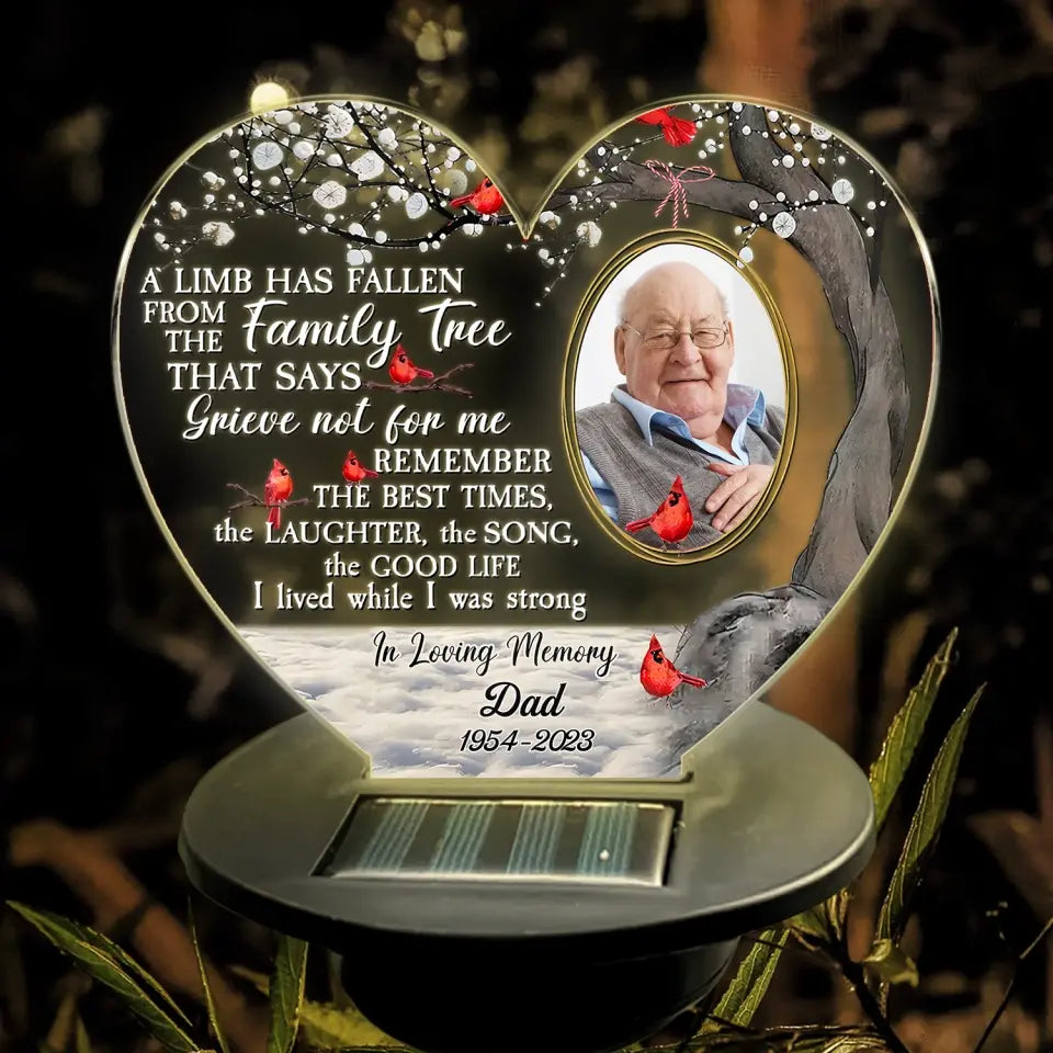 A Limb Has Fallen From The Family Tree - Personalized Solar Light, Memorial Gift