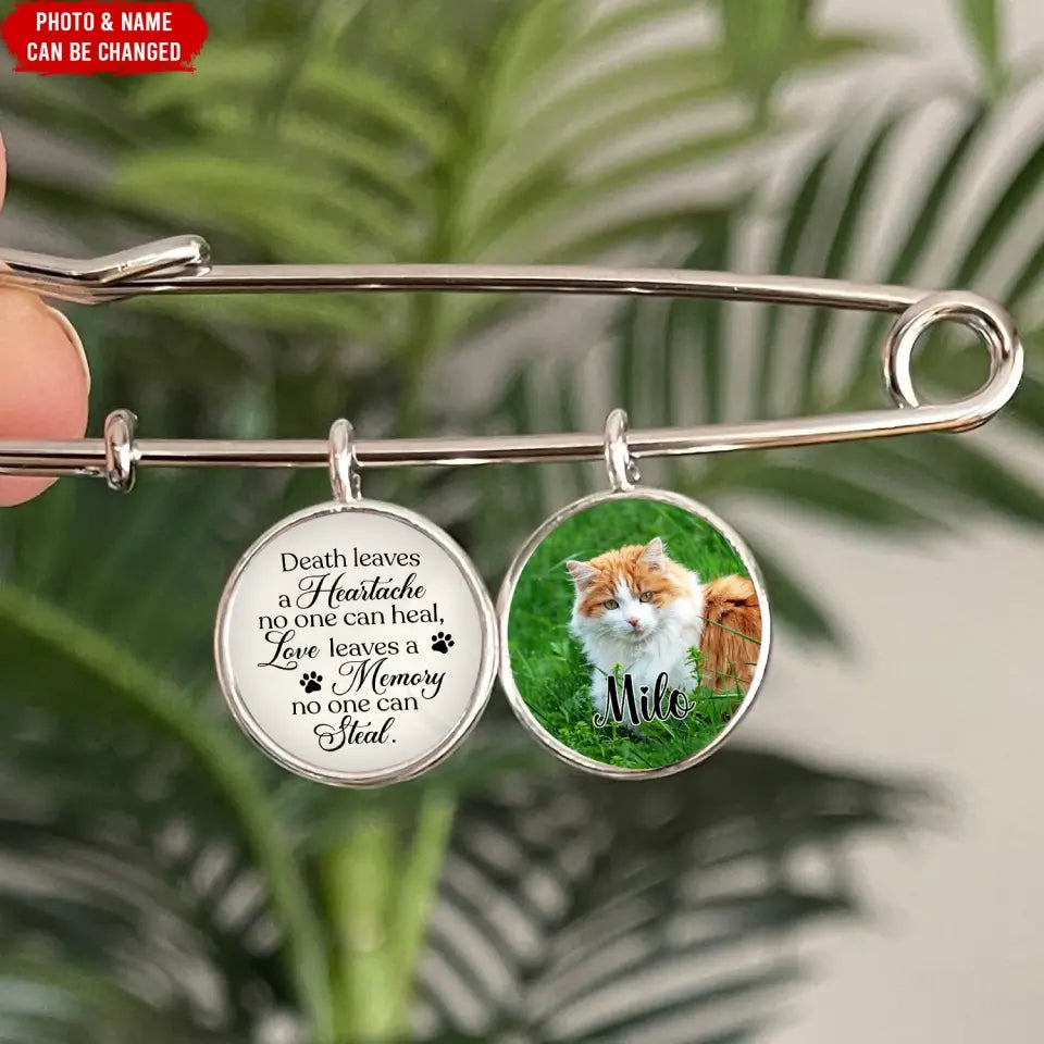 Death Leaves A Heartache No One Can Heal - Personalized Lapel Pin, Memorial Gift