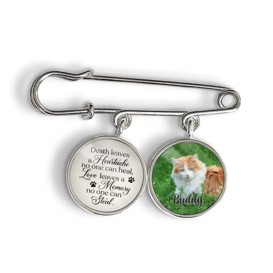 Death Leaves A Heartache No One Can Heal - Personalized Lapel Pin, Memorial Gift