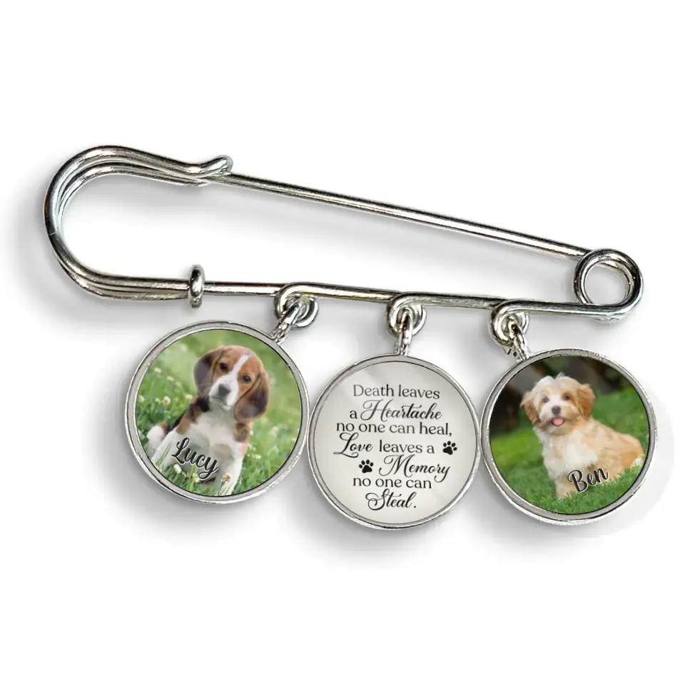 Death Leaves A Heartache No One Can Heal - Personalized Lapel Pin, Memorial Gift