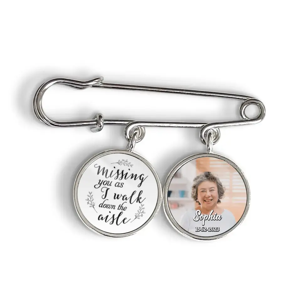 Missing You As I Walk Down The Aisle - Personalized Lapel Pin, Memorial Gift