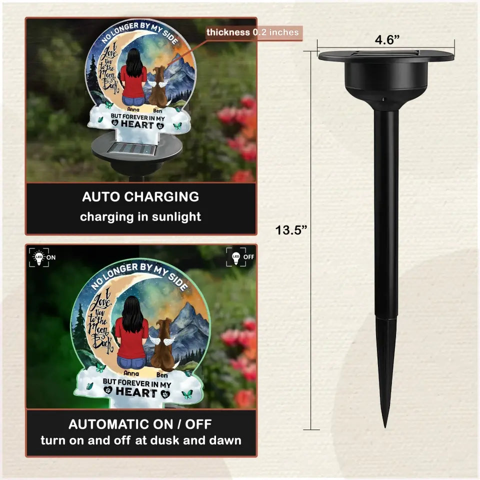 No Longer By My Side But Forever In My Heart - Personalized Solar Light