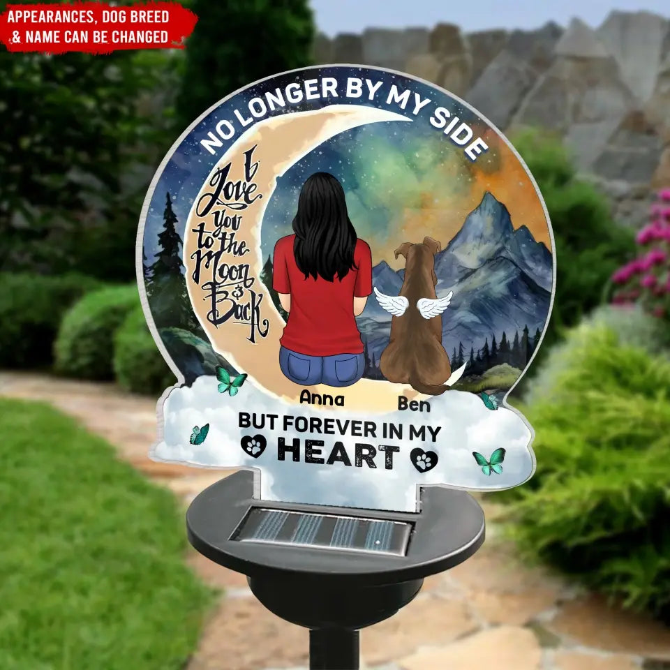 No Longer By My Side But Forever In My Heart - Personalized Solar Light