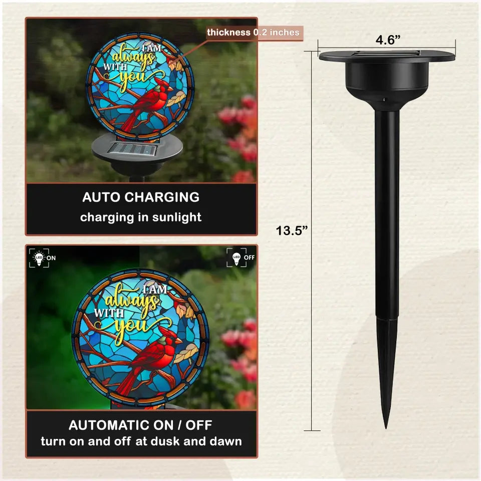 I Am Always With You - Personalized Solar Light, Memorial Gift, Loss Of Loved One