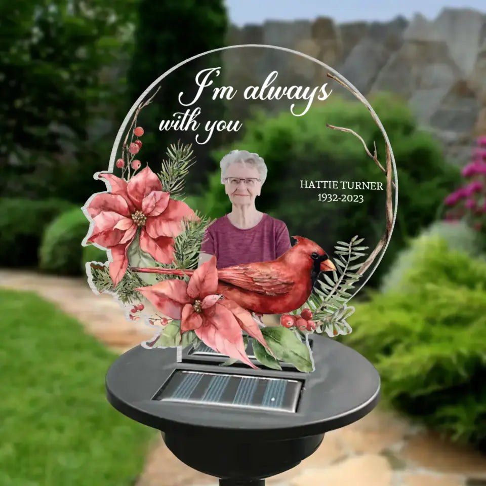 I Am Always With You - Personalized Solar Light, Memorial Gift Idea - SL08