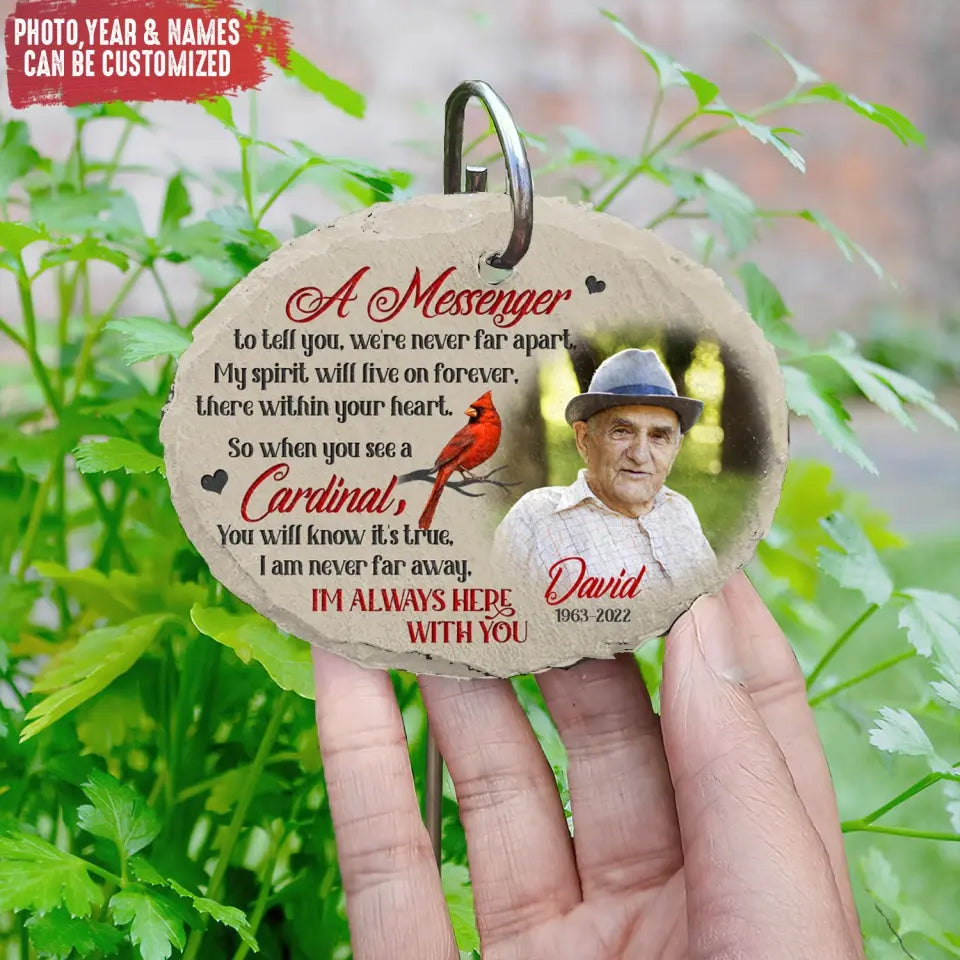 A Messenger To Tell You - Personalized Garden Slate, Memorial Gift