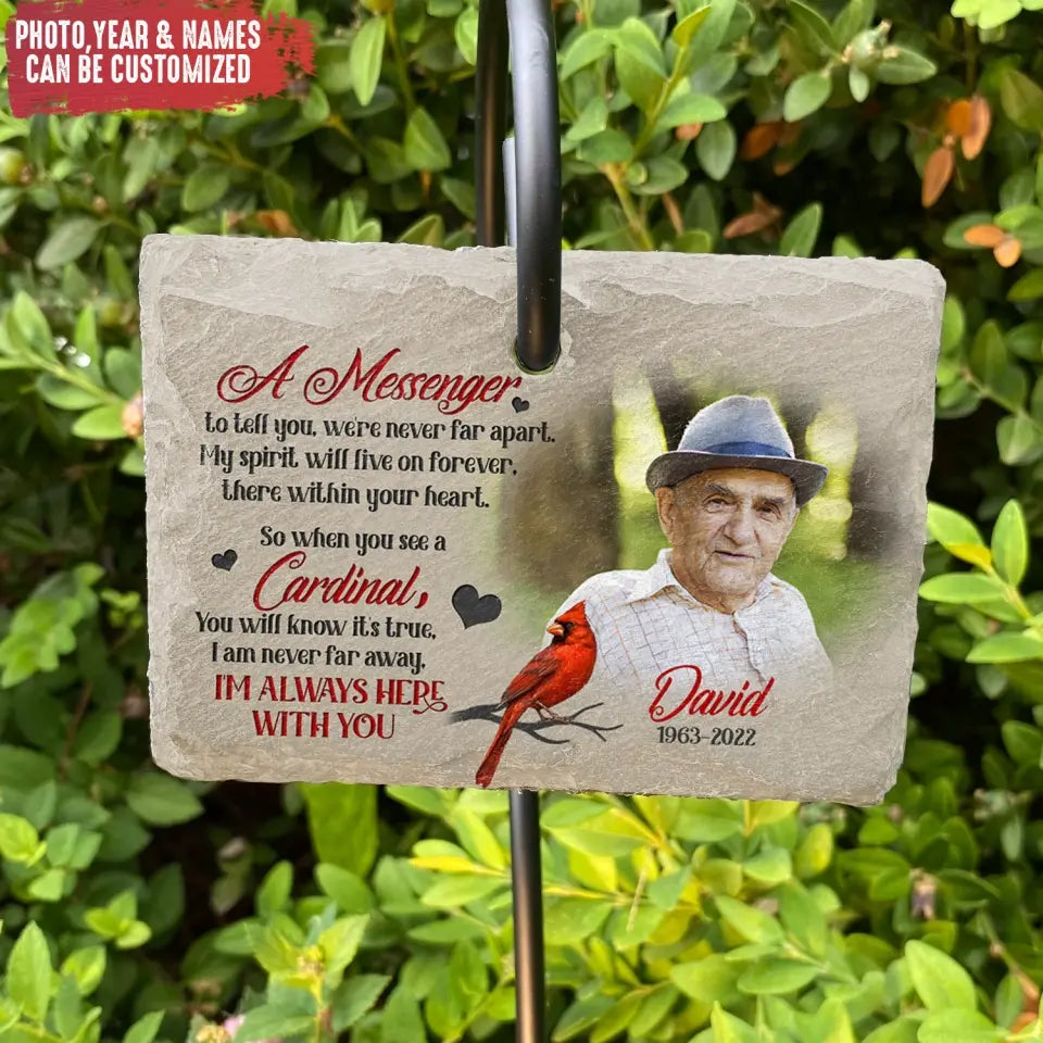 A Messenger To Tell You - Personalized Garden Slate, Memorial Gift
