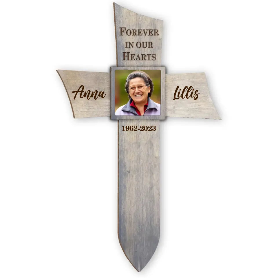 Forever In Our Hearts - Personalized Plaque Stake, Memorial Gift