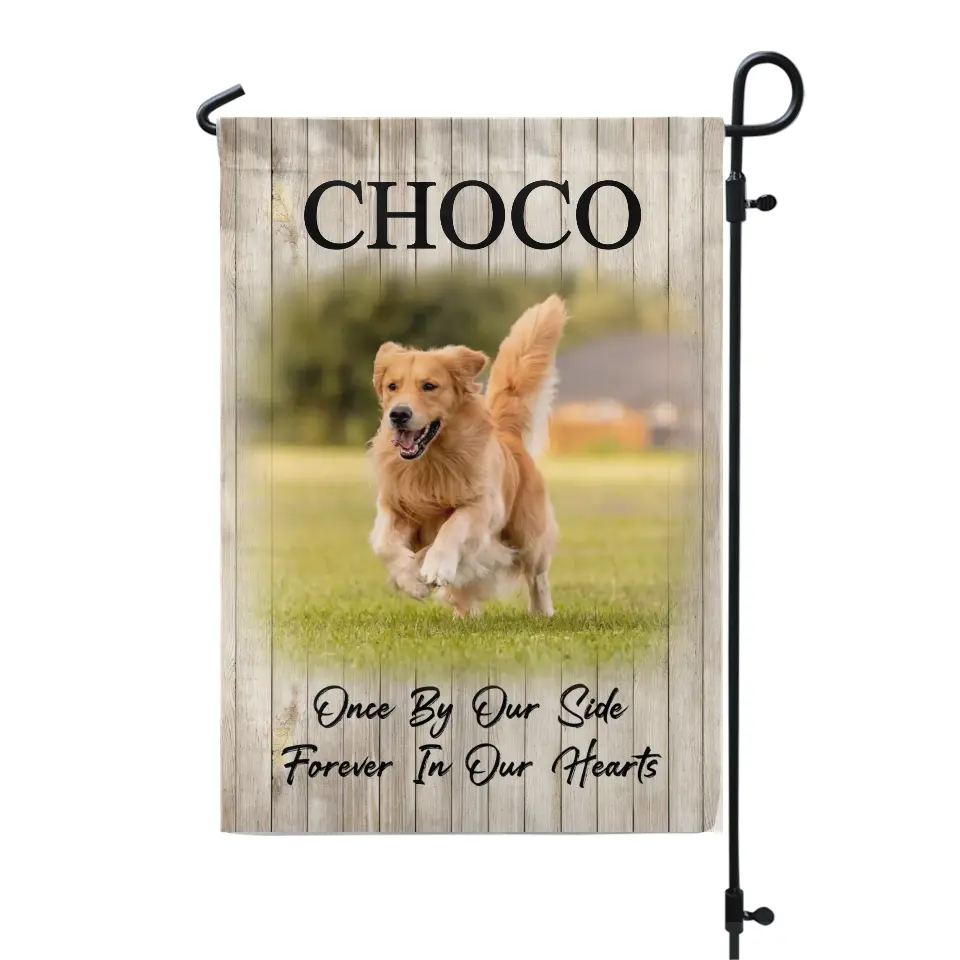 Once By Our Side Forever In Our Hearts - Personalized Garden Flag, Gift For Dog Lover