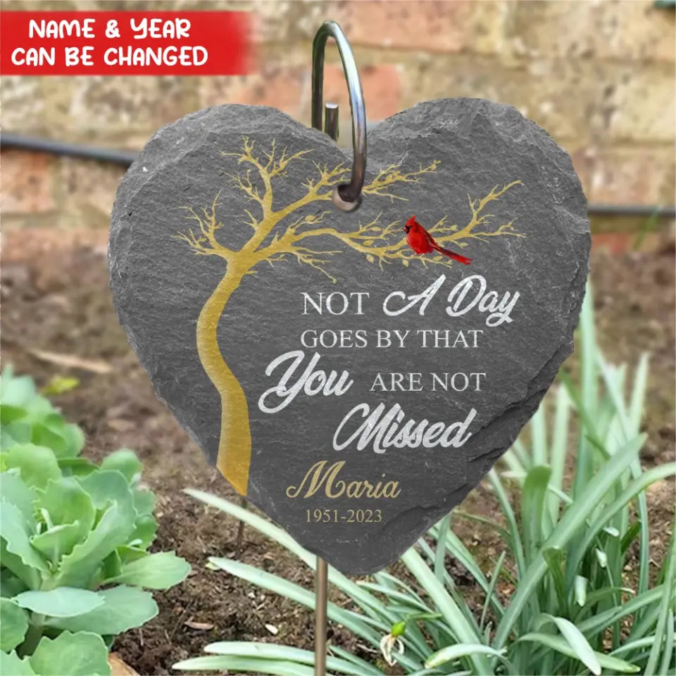 Not A Day Goes By That You Are Not Missed - Personalized Garden Slate, Memorial Gift - GS56