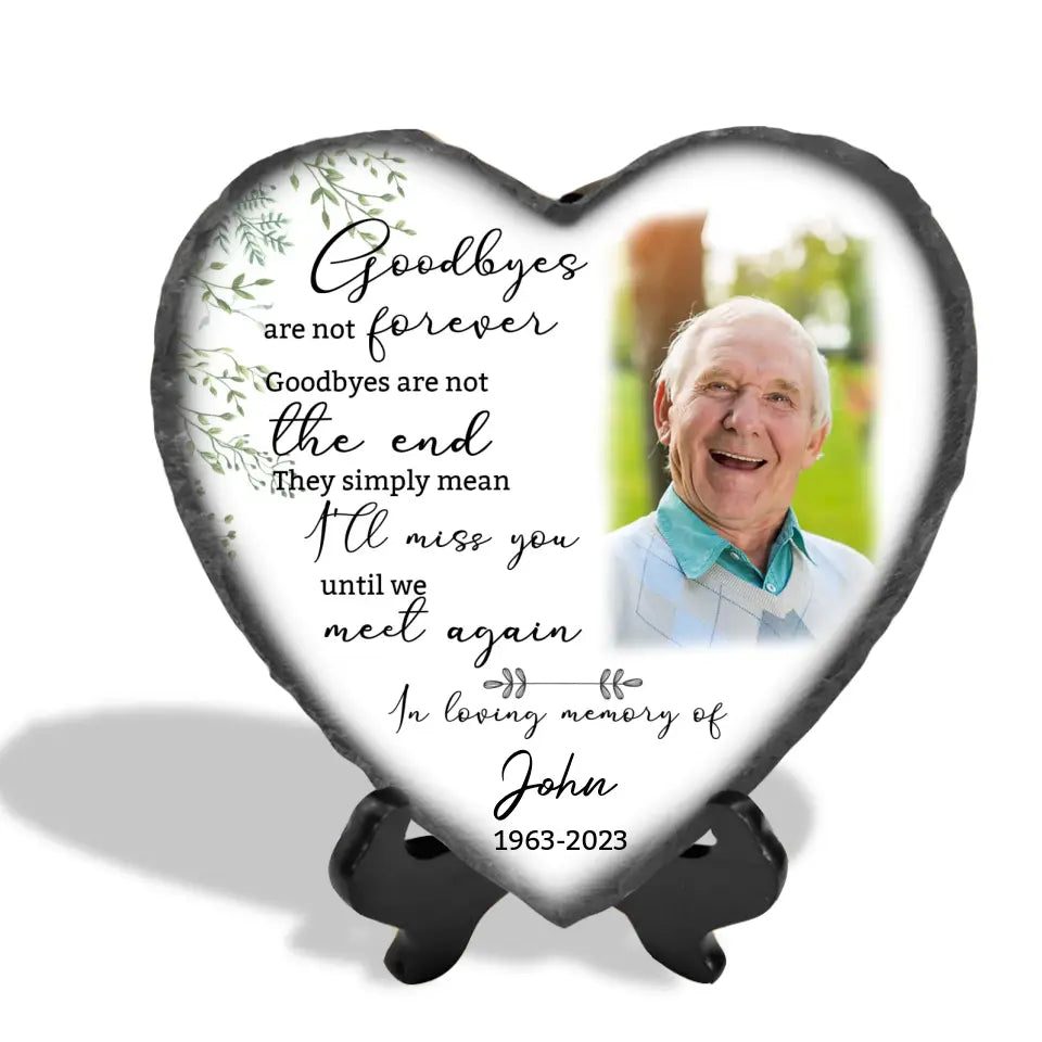 Goodbyes Are Not Forever - Personalized Memorial Stone, Sympathy Gift
