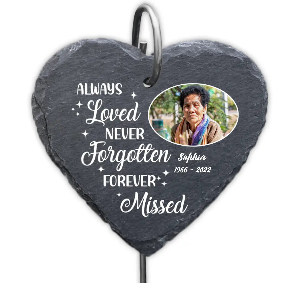 Always On Our Minds, Forever In Our Hearts - Upload Image - Personalized Custom Garden Slate - GS27