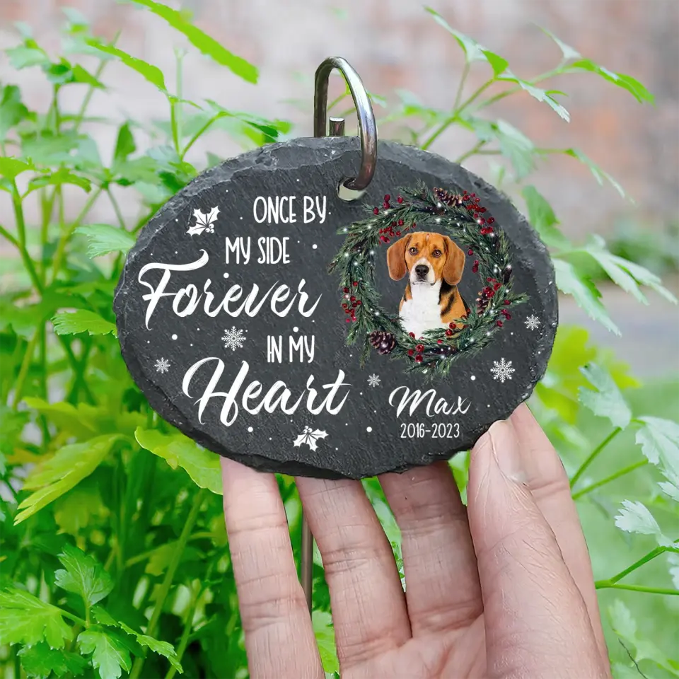 Once By My Side Forever In My Heart - Personalized Garden Slate, Memorial Gift - GS65