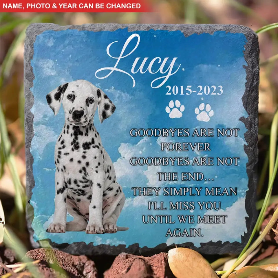 Goodbyes Are Not Forever - Personalized Memorial Stone, Pet Loss Gift - MS63