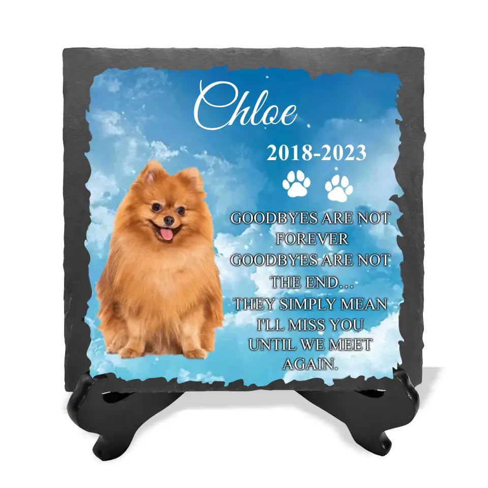 Goodbyes Are Not Forever - Personalized Memorial Stone, Pet Loss Gift - MS63
