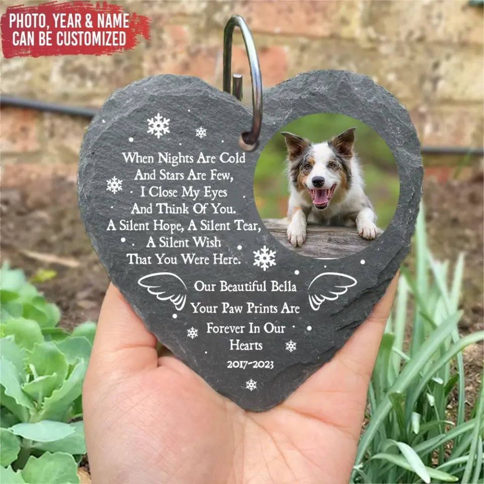 When Nights Are Cold And Stars Are Few, I Close My Eyes And Think Of You - Personalized Garden Slate - GS66