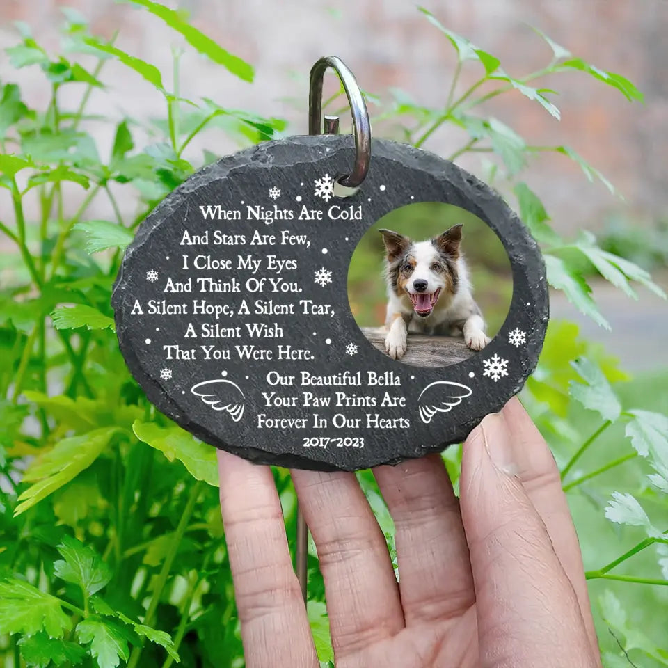 When Nights Are Cold And Stars Are Few, I Close My Eyes And Think Of You - Personalized Garden Slate - GS66