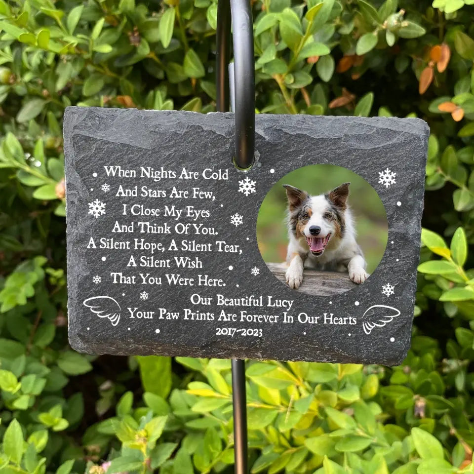 When Nights Are Cold And Stars Are Few, I Close My Eyes And Think Of You - Personalized Garden Slate - GS66