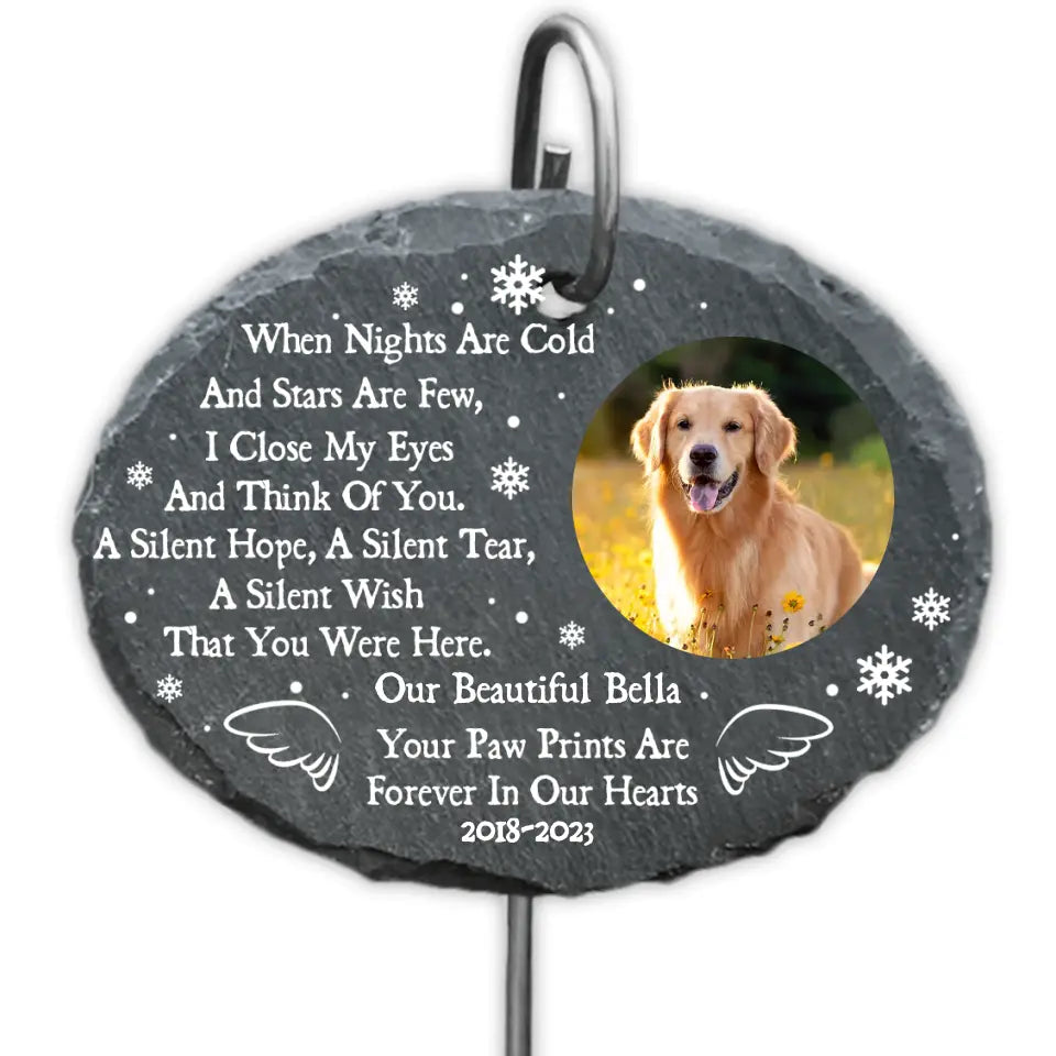 When Nights Are Cold And Stars Are Few, I Close My Eyes And Think Of You - Personalized Garden Slate - GS66