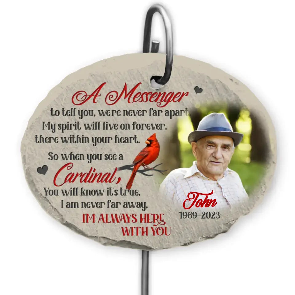 A Messenger To Tell You - Personalized Garden Slate, Memorial Gift