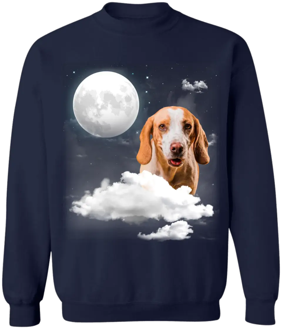 Custom Pet Portrait Night Sky - Personalized T-Shirt, Gift For Dog Lovers, Cat Lovers