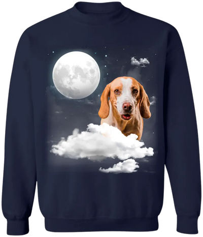 Custom Pet Portrait Night Sky - Personalized T-Shirt, Gift For Dog Lovers, Cat Lovers