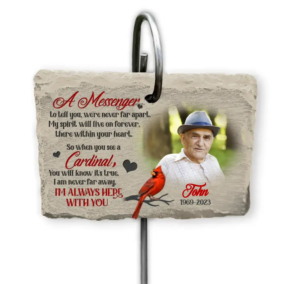 A Messenger To Tell You - Personalized Garden Slate, Memorial Gift