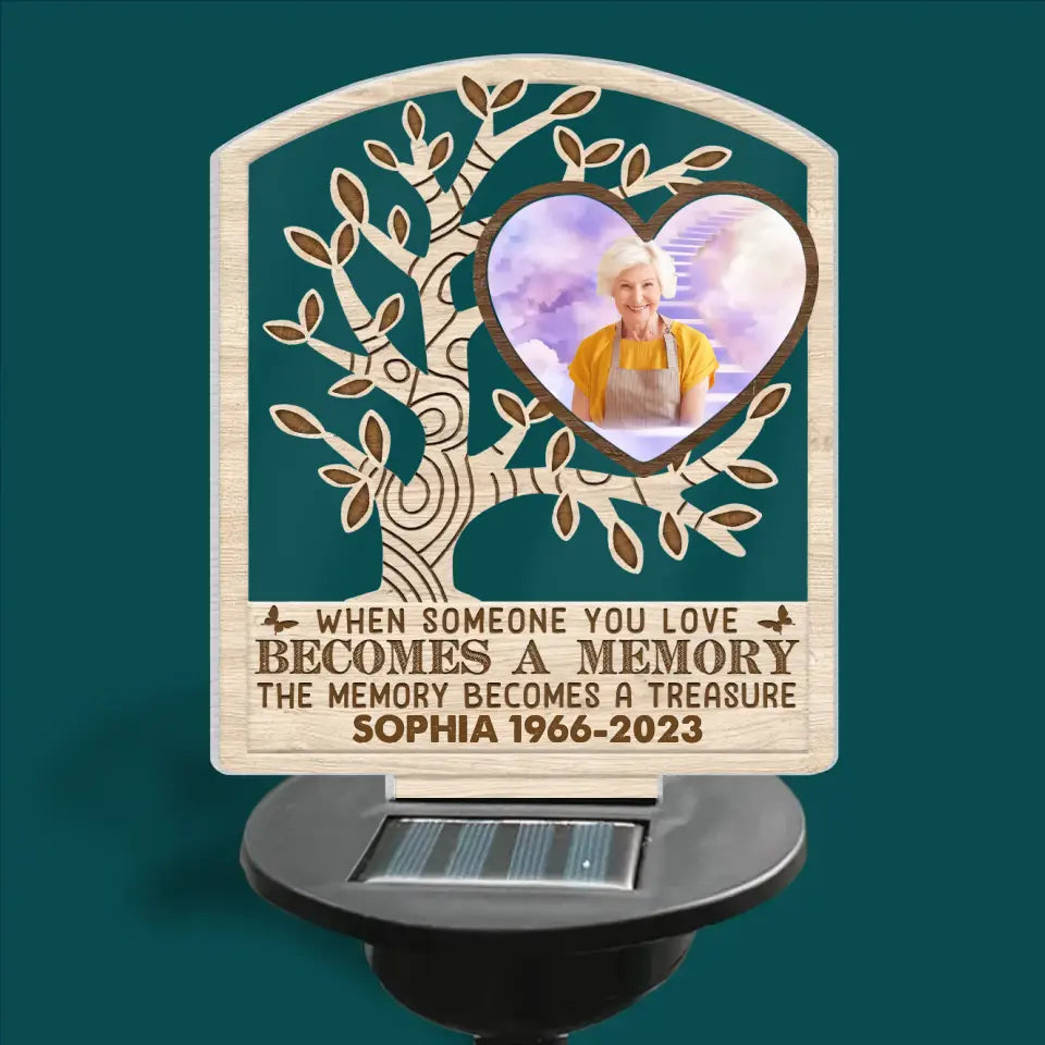 When Someone You Love Becomes A Memory - Personalized Solar Light, Memorial Gift For Loss Of Loved One - SL131