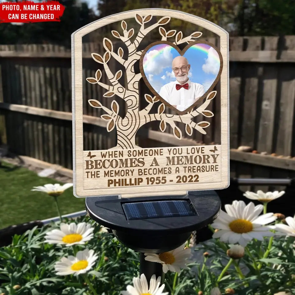 When Someone You Love Becomes A Memory - Personalized Solar Light, Memorial Gift For Loss Of Loved One - SL131