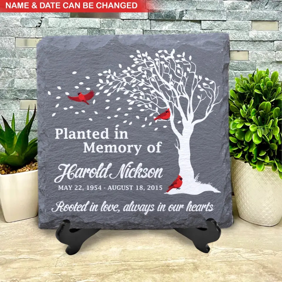 Planted In Memory Of Grandma Grandpa - Personalized Memorial Stone, Remembrance Sympathy Gift for Loss of Loved One, Loss of Mom, Loss of Dad - MS67